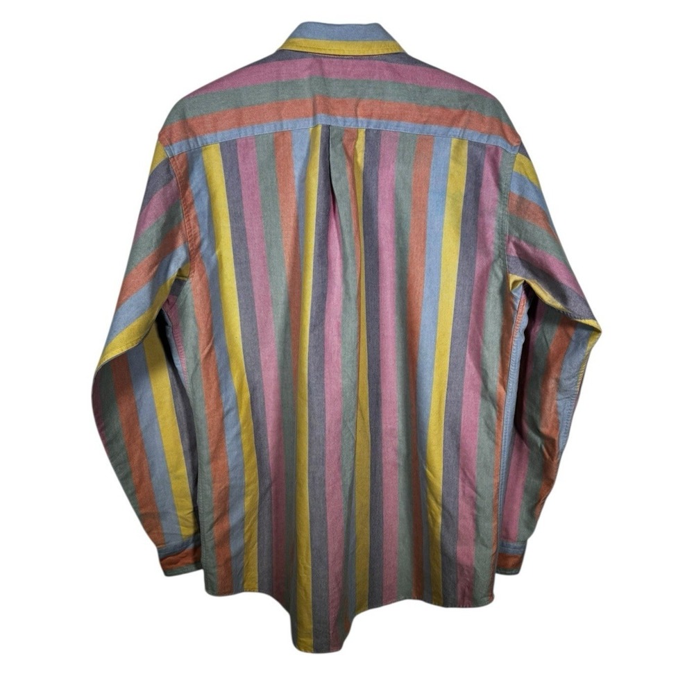 J.Crew Mens M Multi Color Stripe Cotton Oxford Button Down Shirt Long Sleeve - Picture 4 of 16